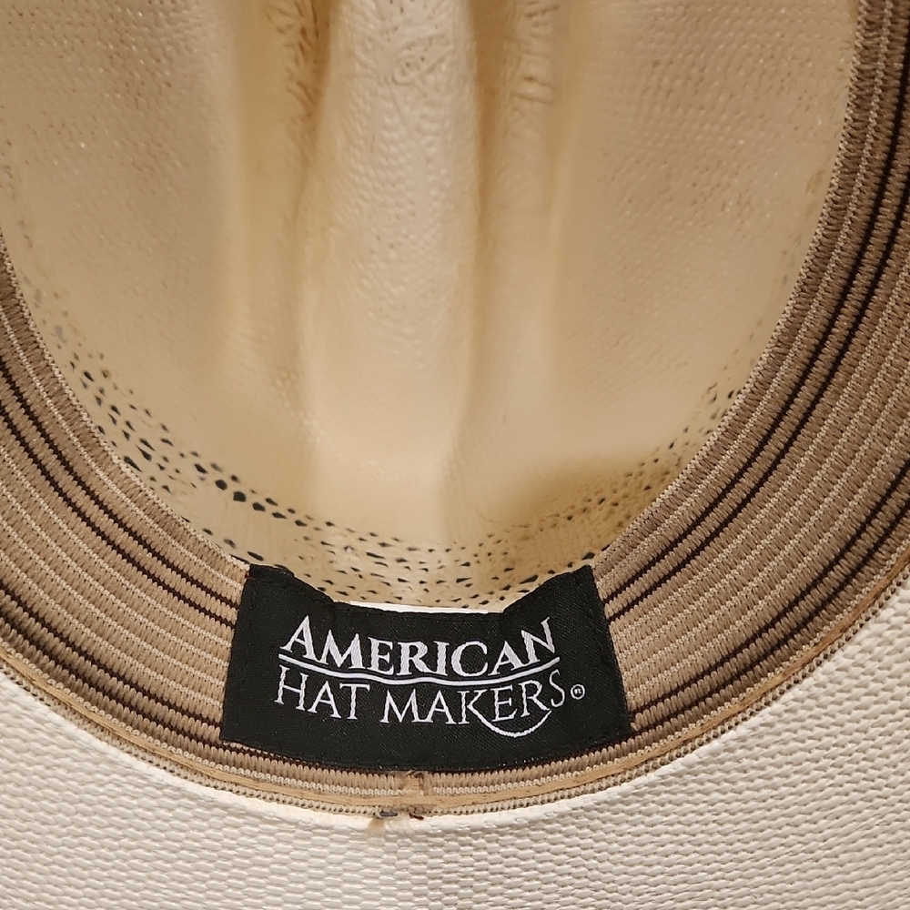 Classic Cream Cowboy Hat with Band - Picture 2 of 3